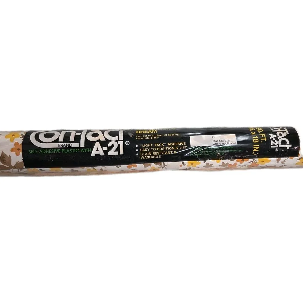 NOS Vintage 1985 CON-TACT Floral Self Adhesive Shelf Liner Contact Paper